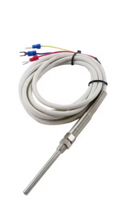 Senzori de temperatura - Senzor PT100 3 fire tip sonda 5mmx50mm prindere M8 cablu 300cm
