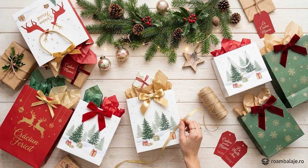 Cum alegi ambalajele de Crăciun potrivite: Pungi și sacoșe festive pentru cadouri memorabile