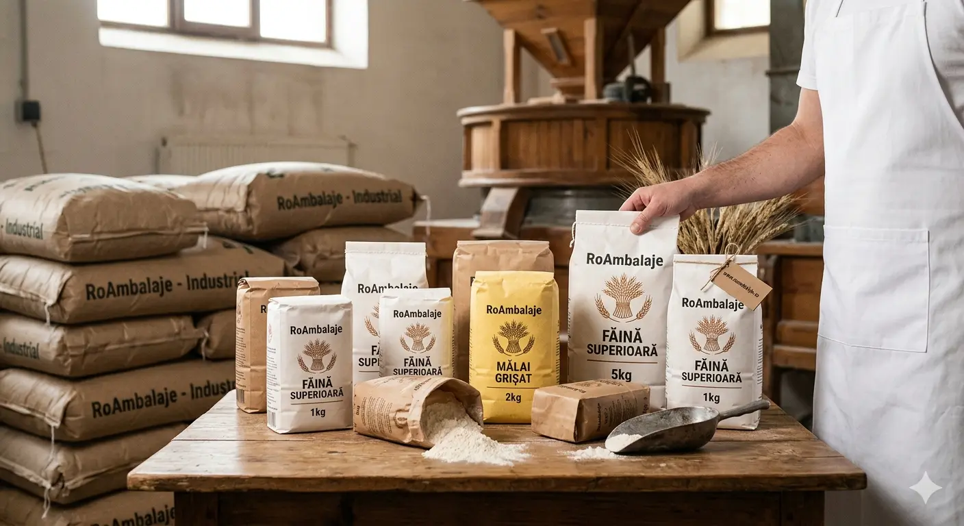 Prospețime de la Moară la Raft: Ghidul Ambalajelor Esențiale în Industria Morăritului