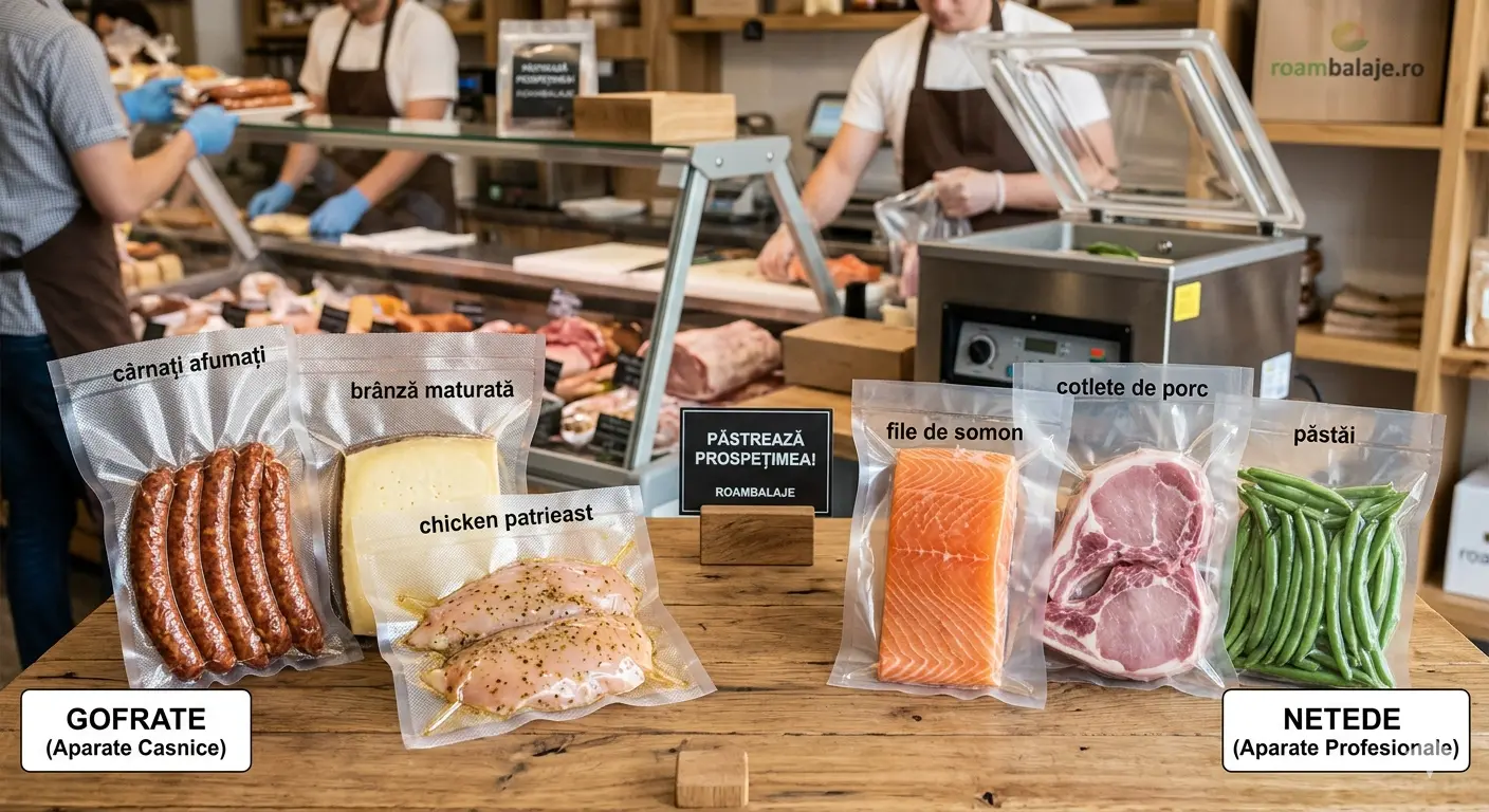 Pungi de Vidat: Netede vs. Gofrate. Pe care să le alegi pentru afacerea ta?