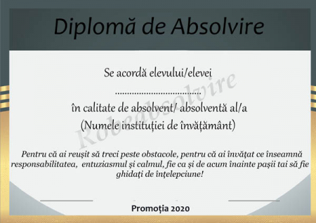 Diplome de Absolvire - Diplome de absolvire