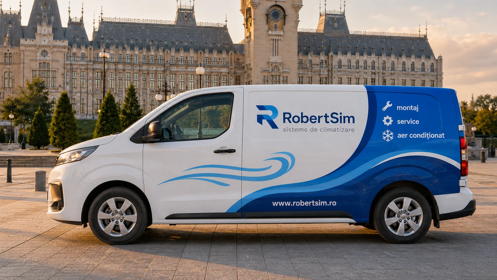 Furgon de serviciu RobertSim pentru montaj aer condiționat în Iași