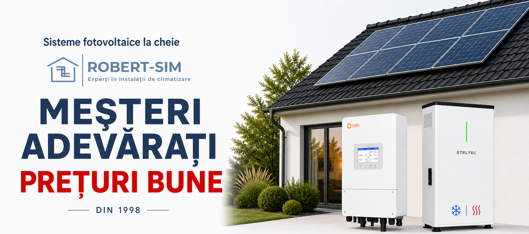 Sisteme fotovoltaice la cheie RobertSim - meșteri adevărați, prețuri bune