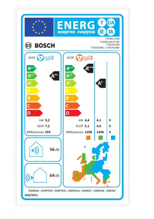 Bosch Climate 2000, 18000 BTU, A++/A+ CL2000U W 53 E - CL2000 53 E [5]