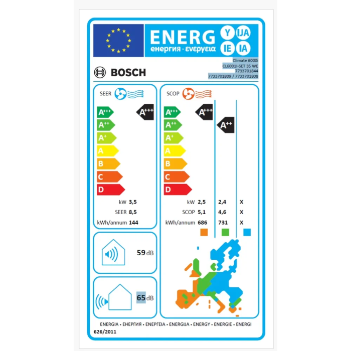 Aparat de aer conditionat Bosch Climate 6000i R32 Inverter 12000 BTU, repornire automata, senzor prezenta, I-clean, Turbo, Timer, Follow me, CL6001iU W 35 E - CL6001i 35 E [9]
