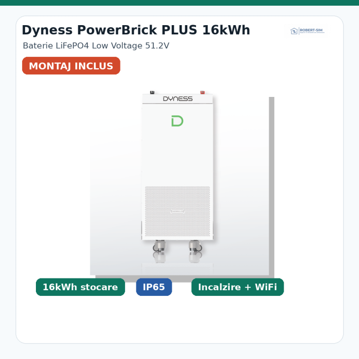 Solutie baterie pentru sisteme Huawei Monofazat - Kit Invertor Solis 6kW + Baterie Dyness PowerBrick PLUS 16kWh - montaj inclus [4]