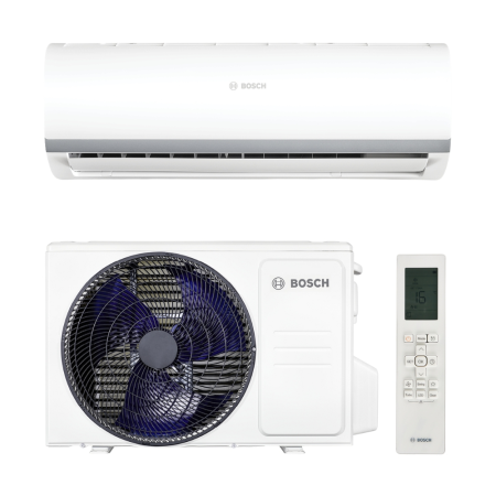 Aer conditionat 24000BTU - Aparat de aer conditionat Bosch Climate 2000, R32, Inverter, 24000 BTU, A++, incalzire, turbo, 2 cai de drenaj, temporizator, Golden Fin, Follow Me, CL2000U W 70 E - CL2000 70 E