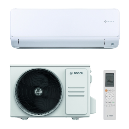 Aer conditionat 9000BTU - Aparat de aer conditionat Bosch Climate 6000i R32 Inverter 9000 BTU, repornire automata, senzor prezenta, I-clean, Turbo, Timer, Follow me, CL6001iU W 26 E - CL6001i 26 E