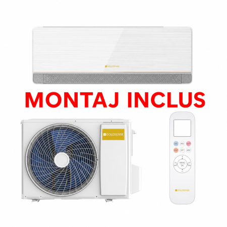 Pachete aer condiționat cu montaj inclus - Pachet Goldsense M-PRO GLSC-M12 12000 BTU cu montaj inclus, unitate exterioara si telecomanda