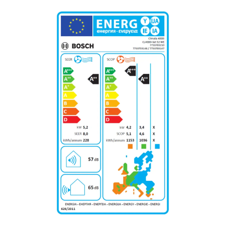 Aparat de aer conditionat Bosch Climate 4000i R32 Inverter 18000 BTU, ionizare, Follow me, i-Clean, Wind avoid me, filtru cu catalizator rece, CL4000iU W 52 E - CL4000i 52 E [6]
