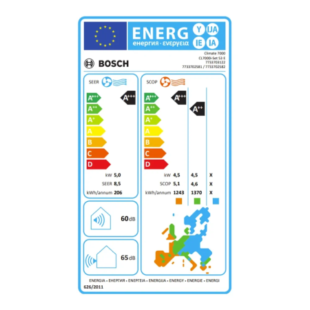 Aparat de aer conditionat Bosch Climate 7000i R32 Inverter 18000 BTU, Wi-fi, Power Control, Wind Avoid Me, 3D Airflow, i-Clean, Follow me, CL7000i 53 E - CL7000iU W 53 E [9]