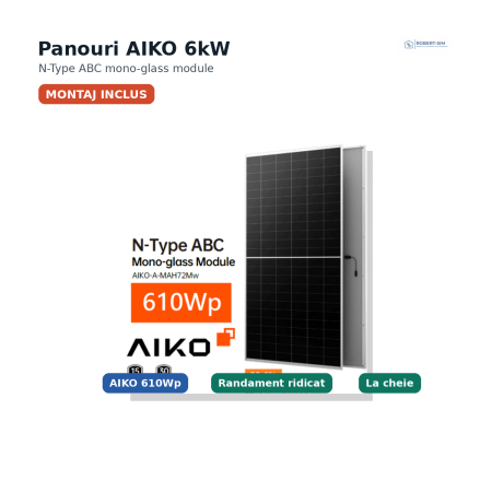 Sistem fotovoltaic cu invertor Solis 6kW, baterie Dyness 10.24kWh si panouri AIKO 6kW - montaj inclus [2]