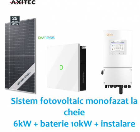 Sistem fotovoltaic monofazat la cheie 6kW + baterie 10kW + instalare [0]