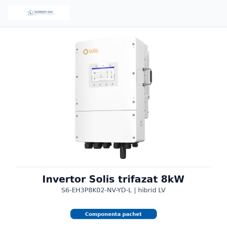 Sistem trifazat cu invertor Solis S6-EH3P8K02-NV-YD-L + baterie STELTEC exterior 10.2kWh + panouri AIKO [2]