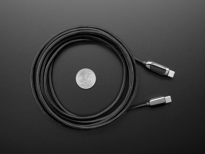 Cablu USB C la USB C cu Display 100W - 2 metri, Negru impletit [5]
