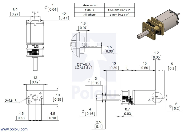 Motor electric micro metal 50:1 HPCB cu ax pentru encoder (Perii De Carbon) [8]