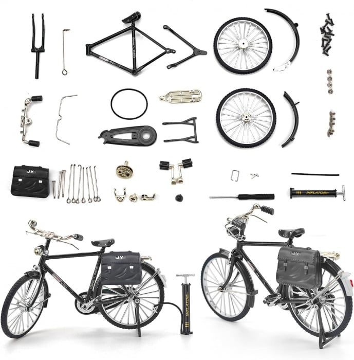Mini Bicicleta Retro DIY, Ornament din Aliaj Metalic, Mini Bicicleta - Verde [2]