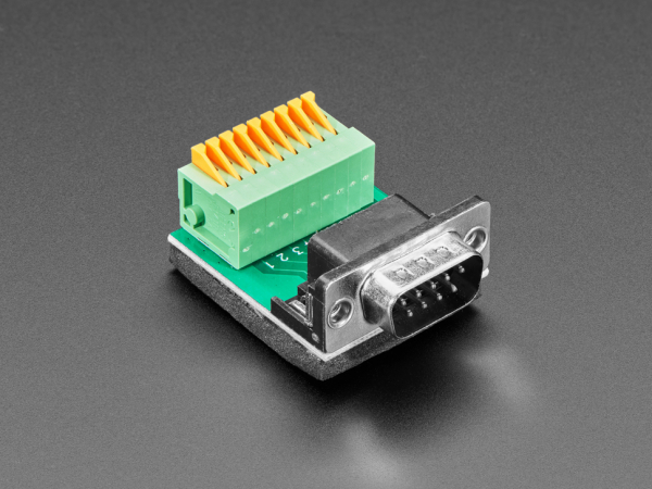 Adaptor priza DE-9 (DB-9) tata la bloc terminal cu arc [3]
