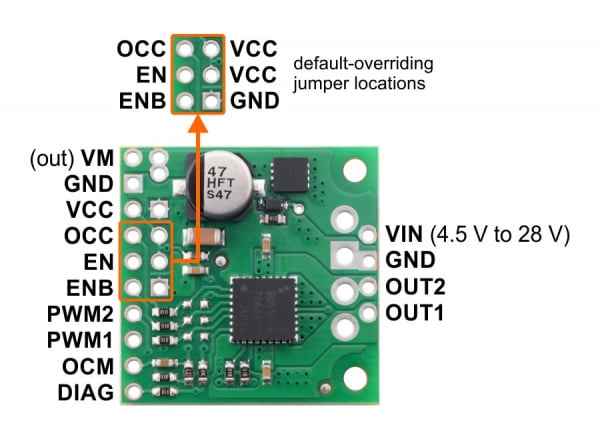Pololu TB9051FTG breakout driver motor DC cu un canal, cu perii [4]