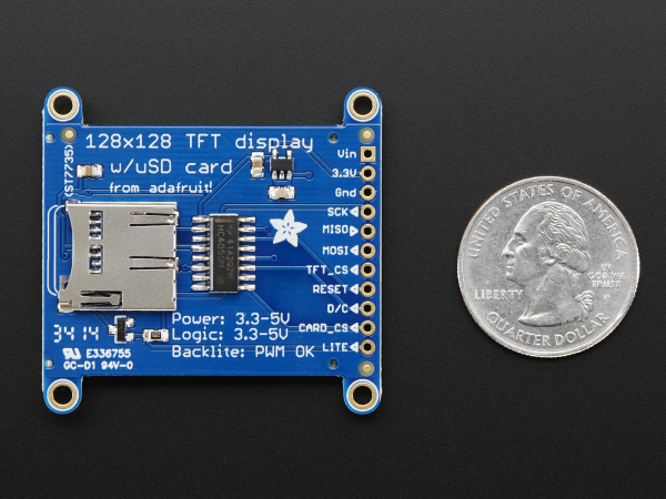 LCD TFT color 1.44" cu MicroSD Card breakout - ST7735R [7]
