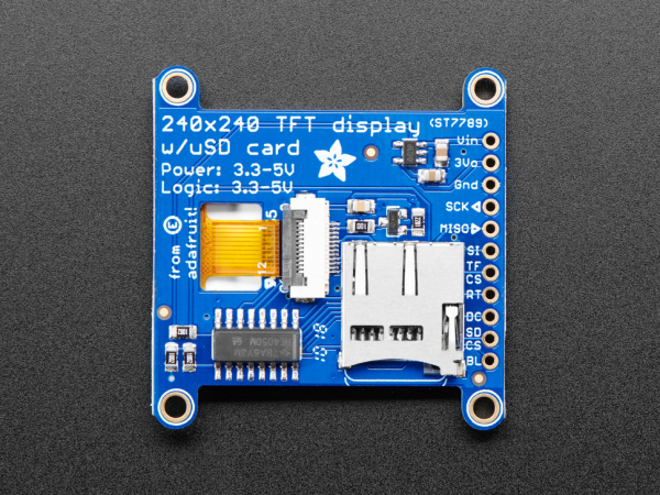 Display TFT LCD Adafruit ST7789 de 1.54", 240x240 pixeli,  slot microSD [2]
