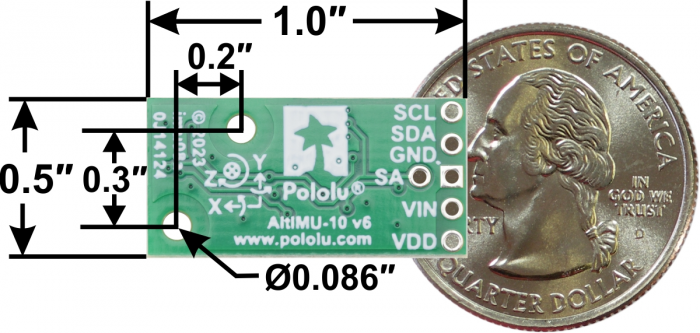 AltIMU-10 v6 Gyro, Accelerometer, Compass, and Altimeter (LSM6DSO, LIS3MDL, and LPS22DF Carrier) [3]