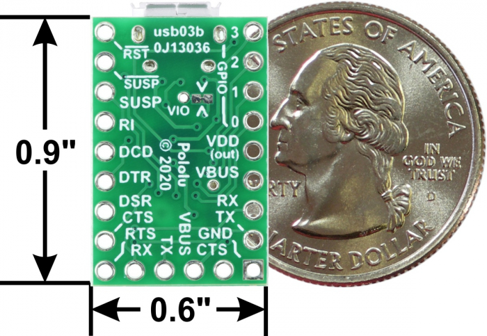 Breakout adaptor USB-la-serial Pololu CP2102N [6]