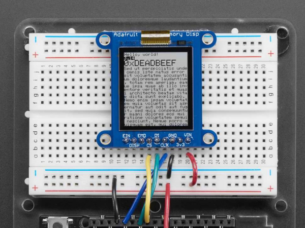 Breakout afisaj LCD SHARP monocromatic, de 1.3 inch, cu memorie Adafruit imagine noua tecomm.ro