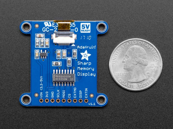 Breakout afisaj LCD SHARP monocromatic, de 1.3 inch, cu memorie [3]