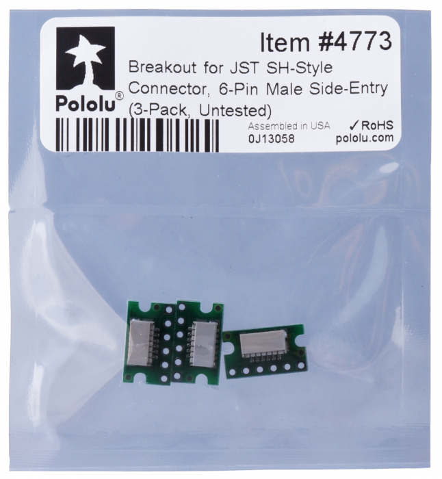 Breakout Pololu conector JST SH, intrare laterala tata cu 6 pini - 3 buc [9]
