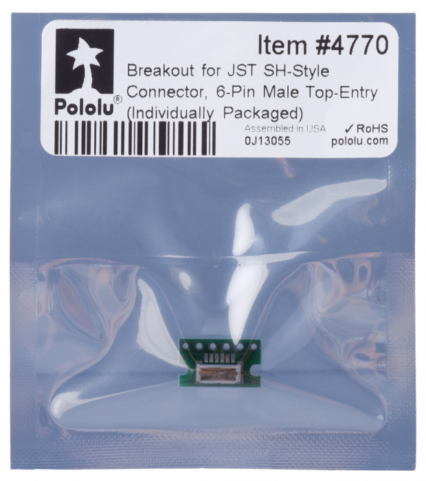 Breakout Pololu conector JST SH, intrare superioara tata cu 6 pini [6]