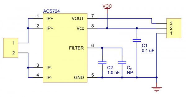 Breakout senzor de curent  ACS724 0A/+10A [5]