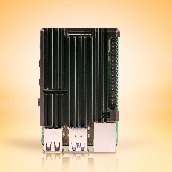 Carcasa radiator Pimoroni din aluminiu pentru Raspberry Pi 4 - Negru [3]