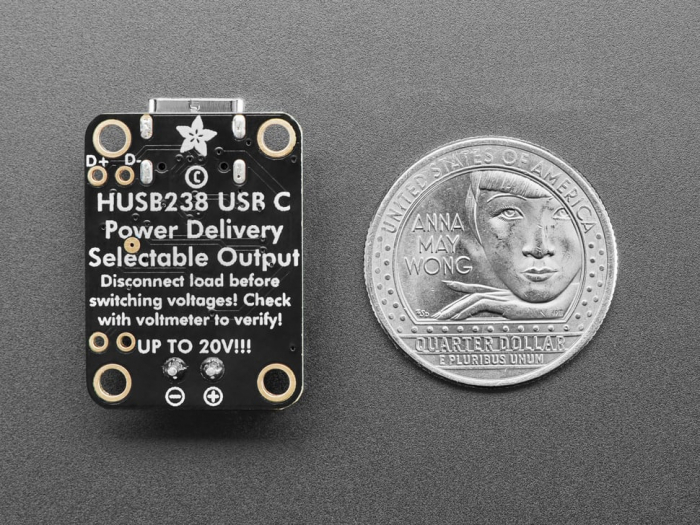 Adafruit USB Type C Power Delivery Dummy - I2C sau Comutabil - HUSB238 - STEMMA QT / Qwiic [6]