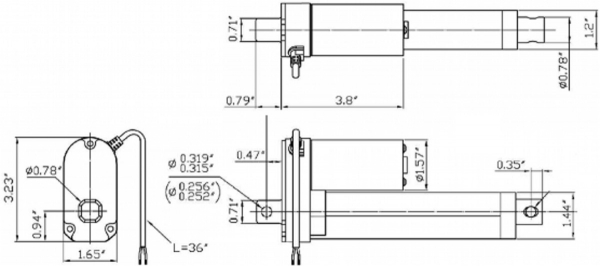 Actuator liniar cu LACT4P-12V-20 cu feedback  10.16cm Stroke, 12V, 1.27 cm/s [5]