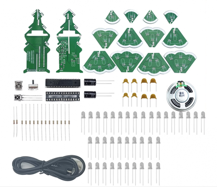 Kit DIY Pom de Craciun Rotativ Colorat cu Muzica [6]