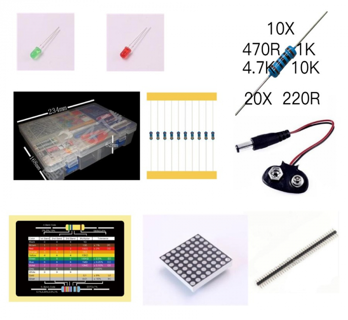 Kit incepatori Arduino imbunatatit, in cutie din plastic [3]
