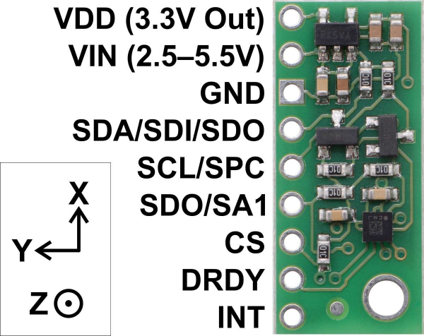 Magnetometru pe 3 Axe cu Regulator de tensiune - LIS3MDL [3]