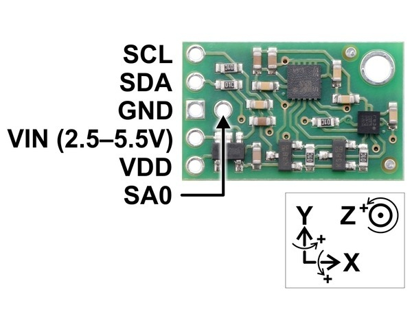 MinIMU-9 v5 Giroscop, Accelerometru si Magnetometru (LSM6DS33, LIS3MDL ) [3]