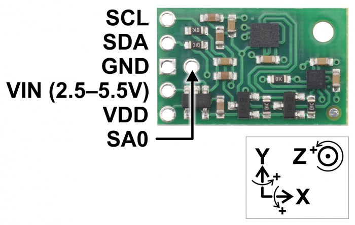 MinIMU-9 v6 Gyro, Accelerometer, and Compass (LSM6DSO and LIS3MDL Carrier) [3]
