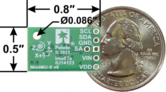 MinIMU-9 v6 Gyro, Accelerometer, and Compass (LSM6DSO and LIS3MDL Carrier) [2]