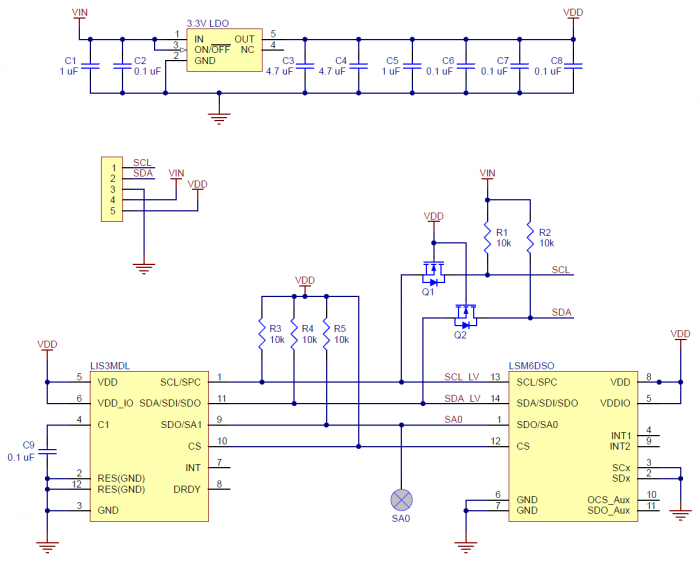MinIMU-9 v6 Gyro, Accelerometer, and Compass (LSM6DSO and LIS3MDL Carrier) [6]