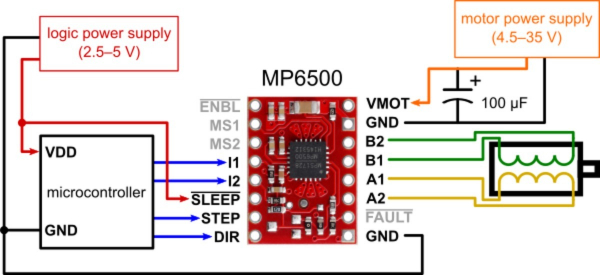 Driver stepper MP6500 cu controlul curentului prin pini digitali [3]