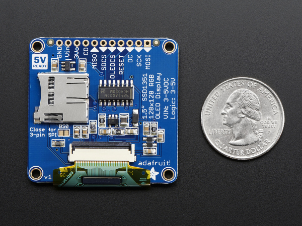 OLED Breakout Board - 16-bit Color 1.5" w/microSD [3]
