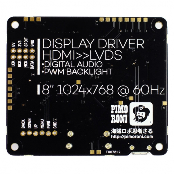 Pimoroni kit afisaj IPS LCD de 8 inch (1024x768) cu HDMI [5]