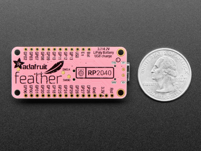 Placa dezvoltare Adafruit Feather RP2040 - Roz [5]