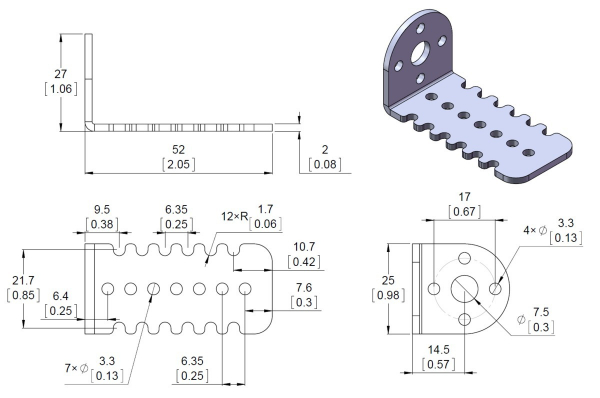 25D mm Metal Gearmotor Bracket Pair [3]