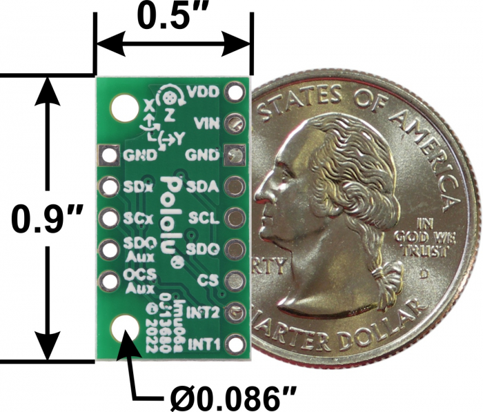 Pololu LSM6DSO 3D breakout accelerometru si giroscop, cu stabilizator [3]