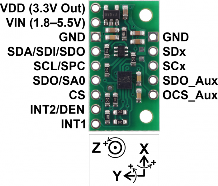 Pololu LSM6DSO 3D breakout accelerometru si giroscop, cu stabilizator [2]