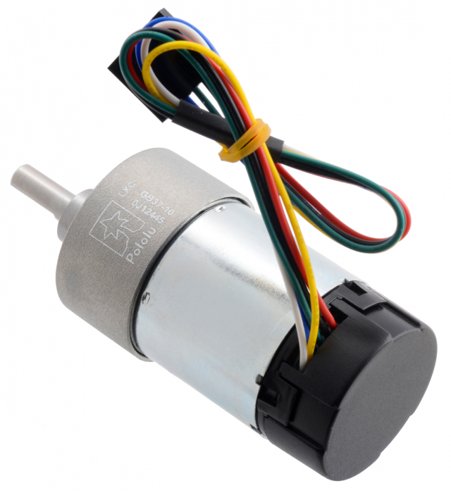 Pololu motor electric metalic 24V, 101, 37Dx65L, pinion elicoidal, encoder [3]